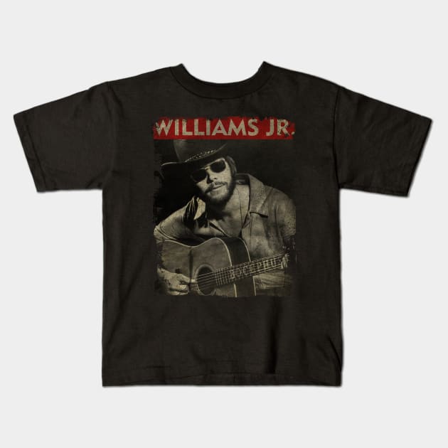 TEXTURE ART- Hank Williams Jr. - RETRO STYLE Kids T-Shirt by ZiziVintage